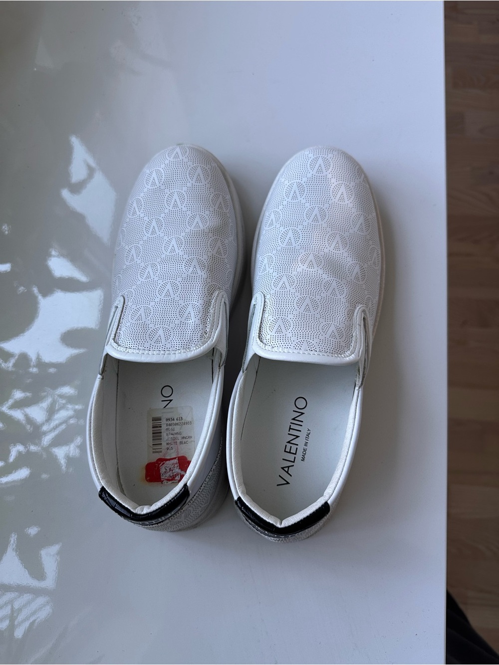 Valentino White Slip-On Sneakers